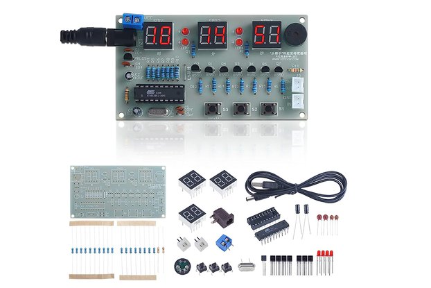 DIY Kit 6Bit Red LED Electronic Alarm Clock
