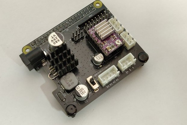 RPi stepper driver HAT with step-down converter
