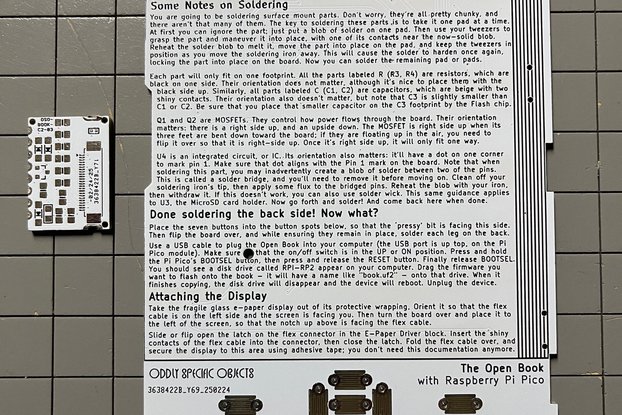 The Open Book DIY Ebook Reader PCB using RPI2040