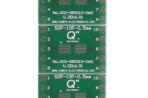 MSOP10, SSOP10 0.50mm(0.02") to DIP 0.6" - 3 PCS.