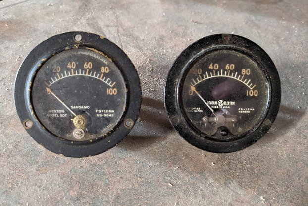 Vintage GE/Sangamo amp-meters