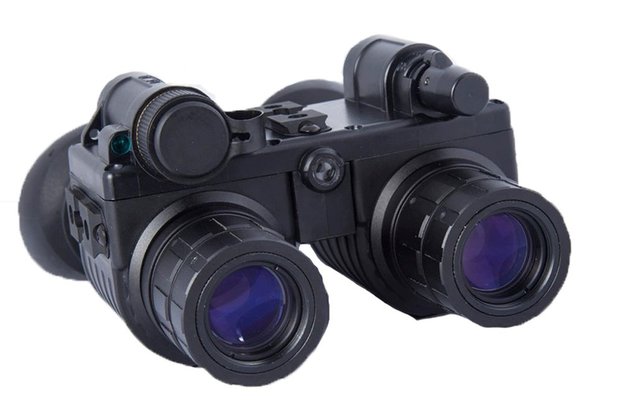 binocular helmet-mounted low light night vision