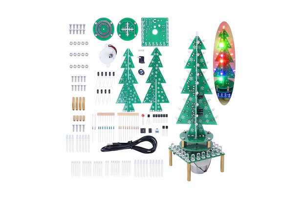 Adeept Rotating 3D RGB Christmas Tree LED DIY Kit