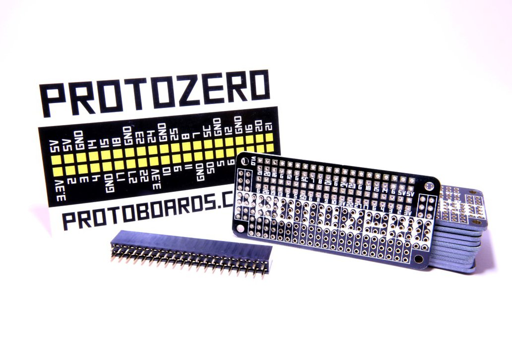 2x Black ProtoZero PCBs + Headers + GPIO Stickers 1
