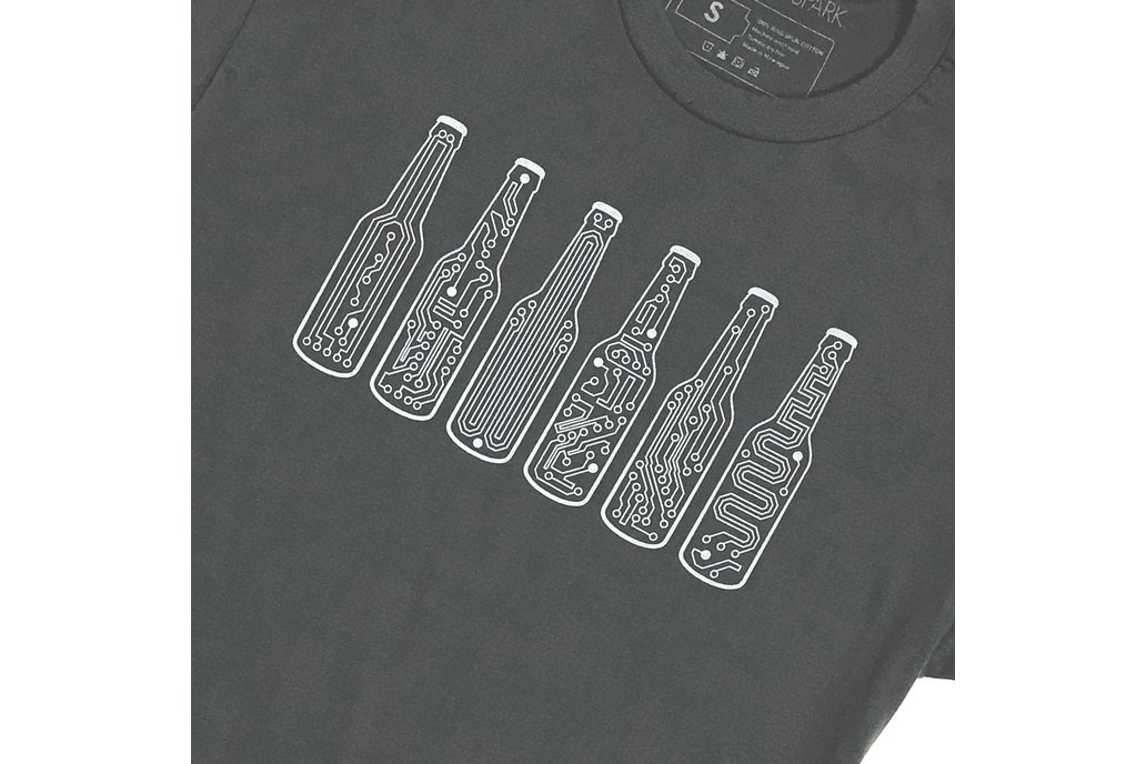 BAR CODE  - Mens Graphic T-shirt in Grey 1