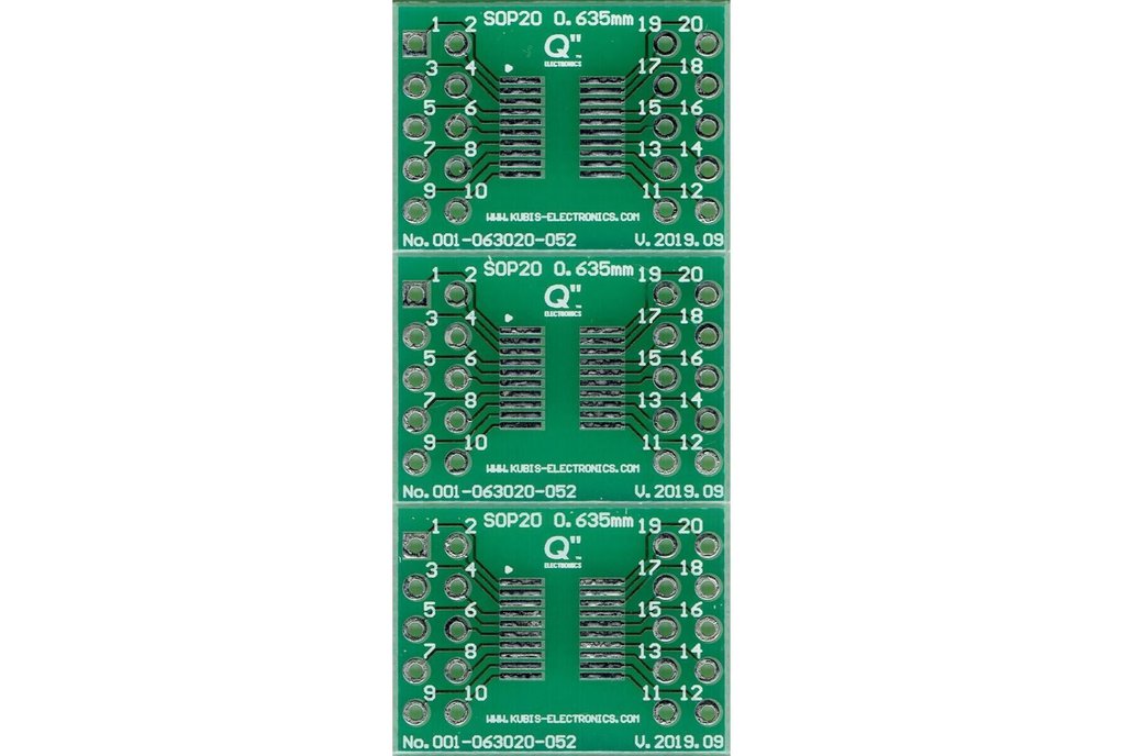 QSOP20,SSOP20 0.635mm(0.025") to 2xIDC2x5 - 3 PCS. 1