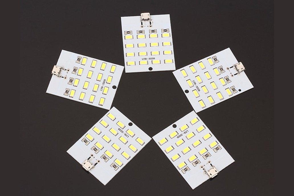 5pc Micro USB Lamp White LED Emergency Light Board 1