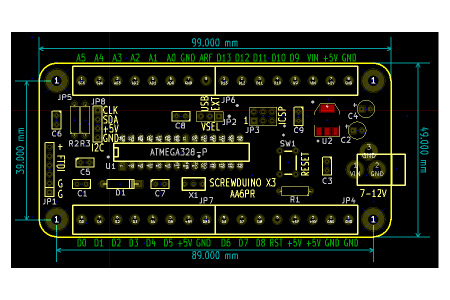 Arduino with screw terminals (Screwduino) from land_boards on Tindie