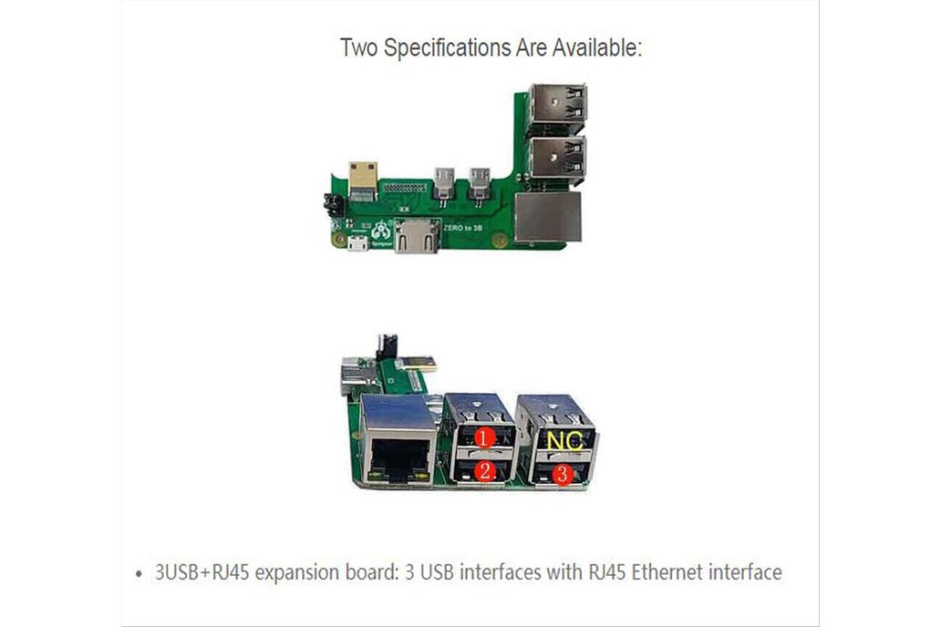 Raspberry Pi Zero 2W to 3B Expansion Board Zero 1