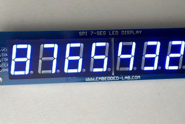 Serial 8-digit 7-segment LED display (Blue, 0.56")