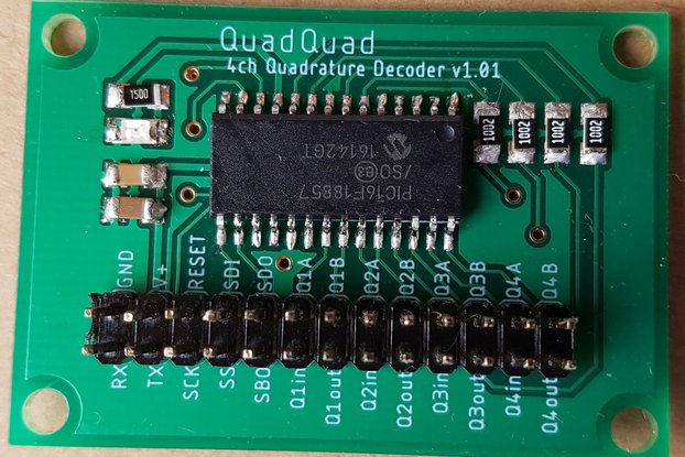 QuadQuad PCB - 4ch incremental quadrature decoder