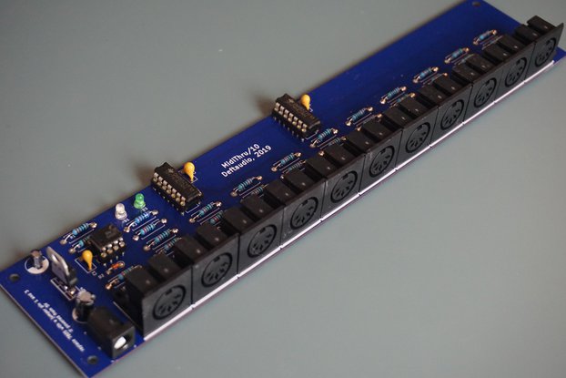MIDI Thru 1in -> 10out splitter PCB or a Kit