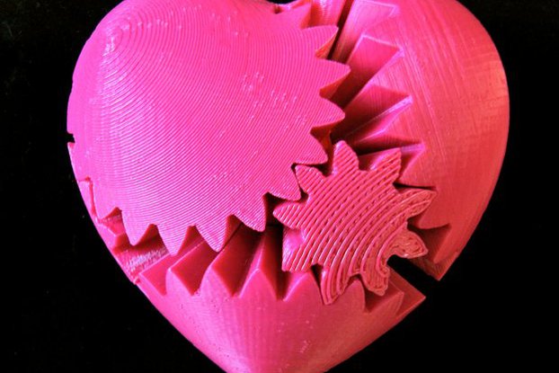 Rotating Heart Gear (3D Printed)