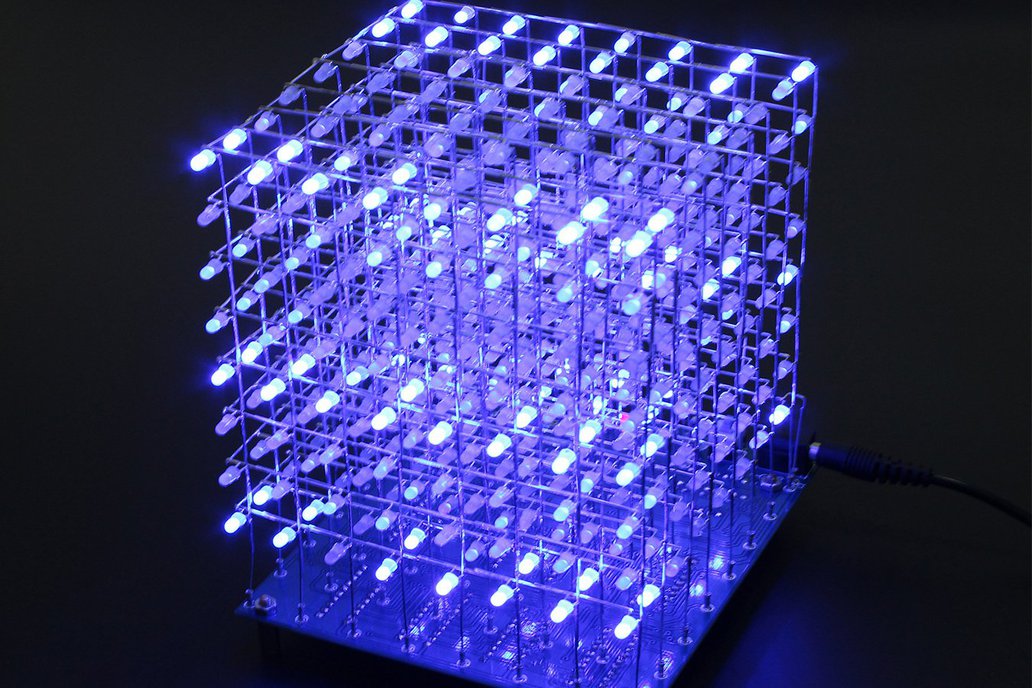 3D Light Cube 8x8x8 Blue LED Light DIY Kit 1