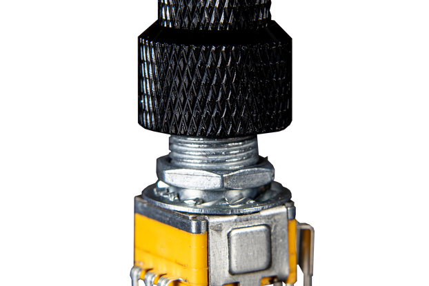 Dual Shaft threaded Encoder w. Switch + Al. Knobs
