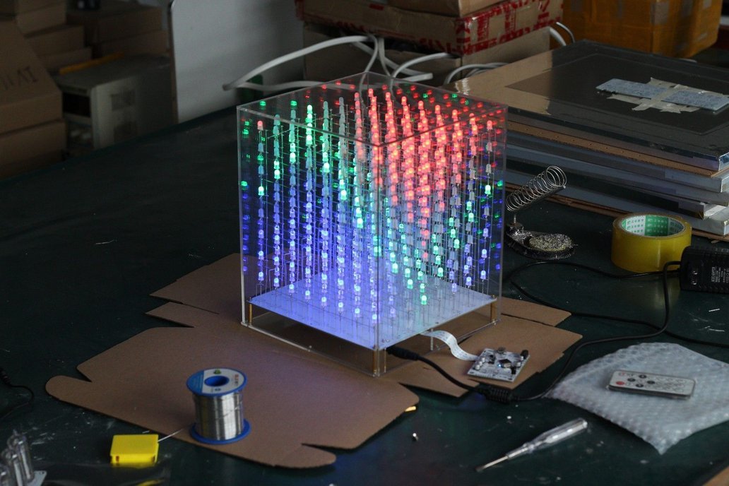 Auracube 8x8x8 3d Rgb Led Cube Diy Kit From Nixt Clock On Tindie