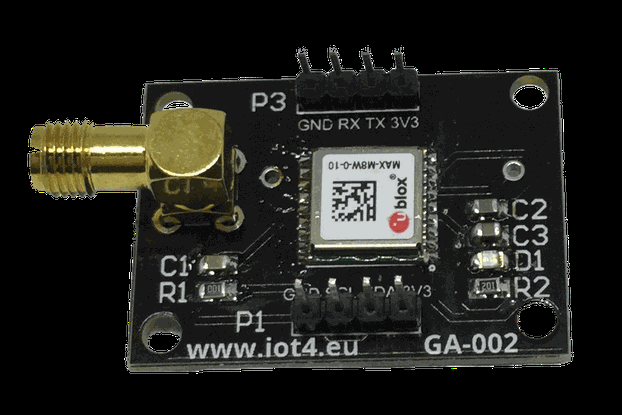 GA-002 MAX-M8 based GNSS receiver dev board