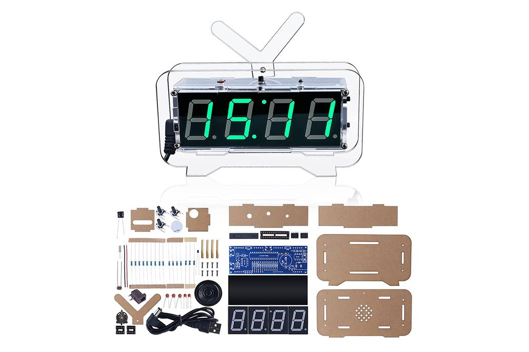 DC 5V Green LED Electronic Clock DIY Kit 1