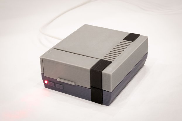 3D Printed NES Case for Raspberry Pi w/ Fan & LED