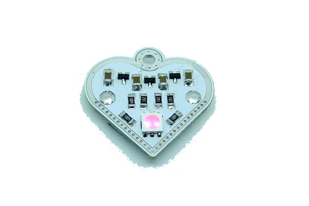Pink blink Valentine heart - LED learn solder KIT 1
