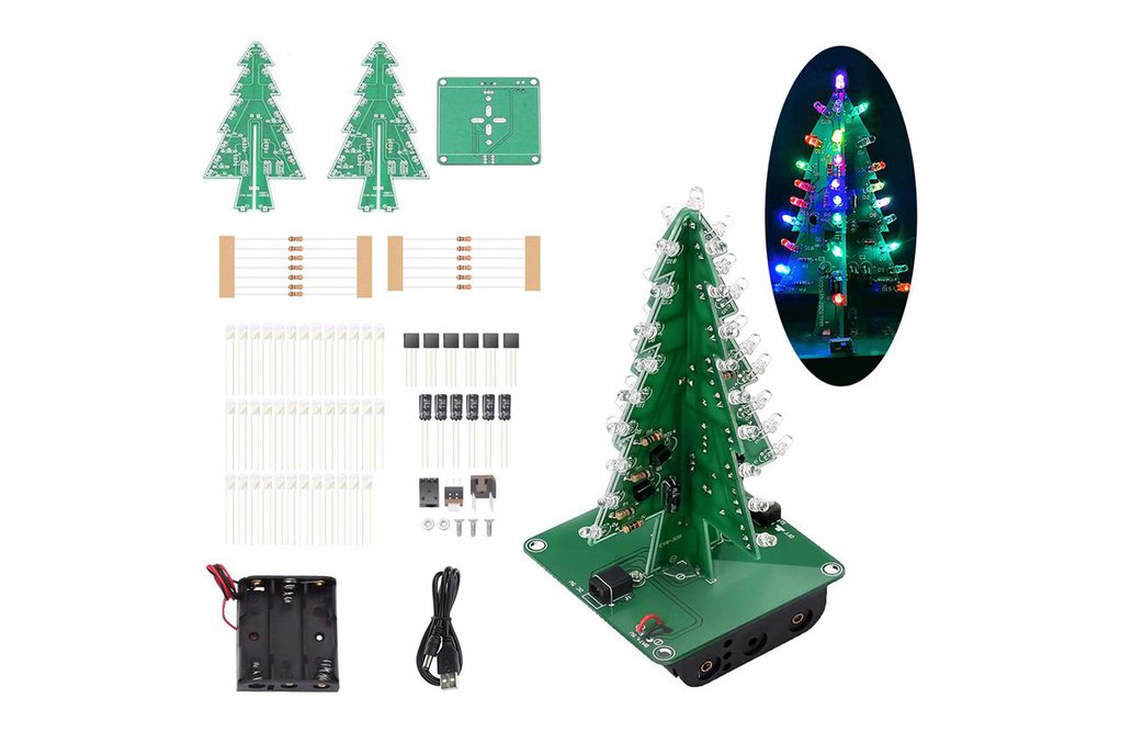 Adeept Colorful 3D Christmas Tree LED DIY Kit 1