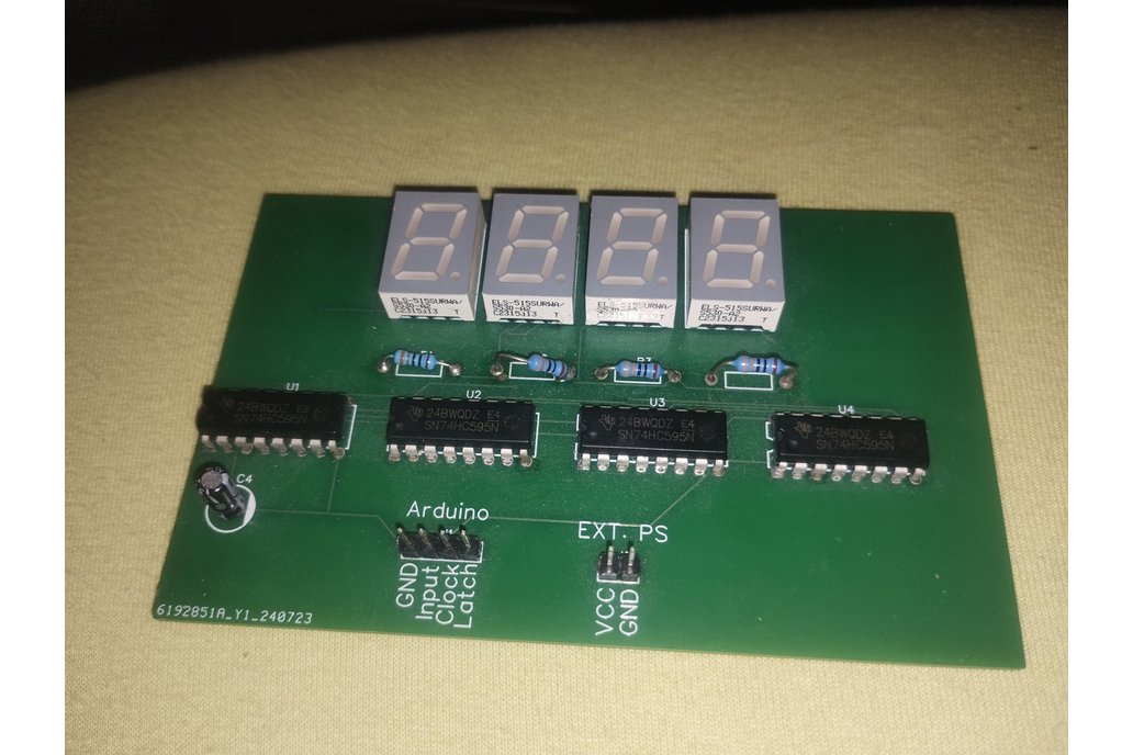 74HC595 4 digits 7 segment board v1 1