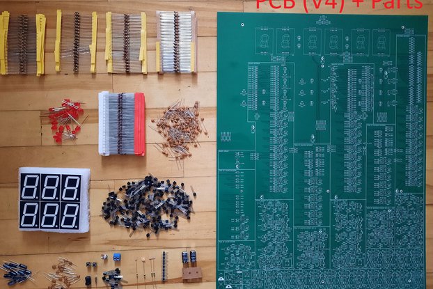 Mega Transistor Clock digital+binary 50/48.5x37 cm
