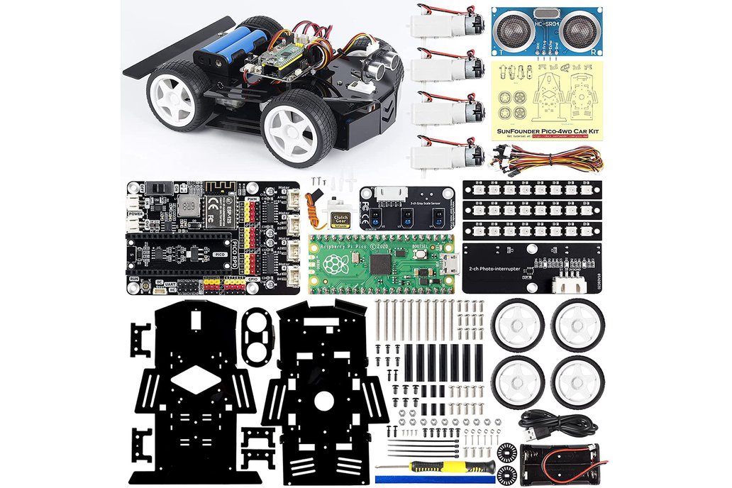 4WD Robot Car Kit for Raspberry Pi Pico 1