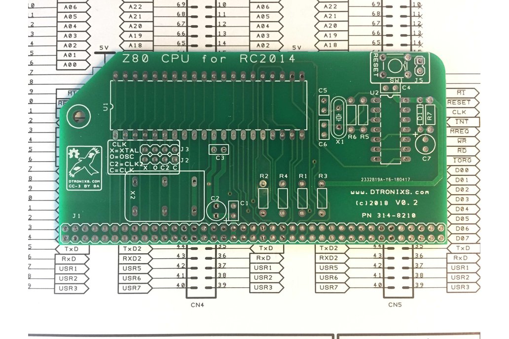 Z80 CPU Card for RC2014 (with clock and reset) 1