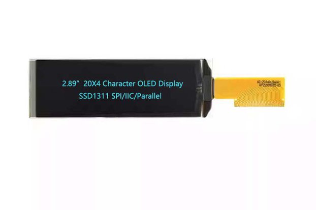2.89" 20x4 Character OLED Module SPI/II2 Blue