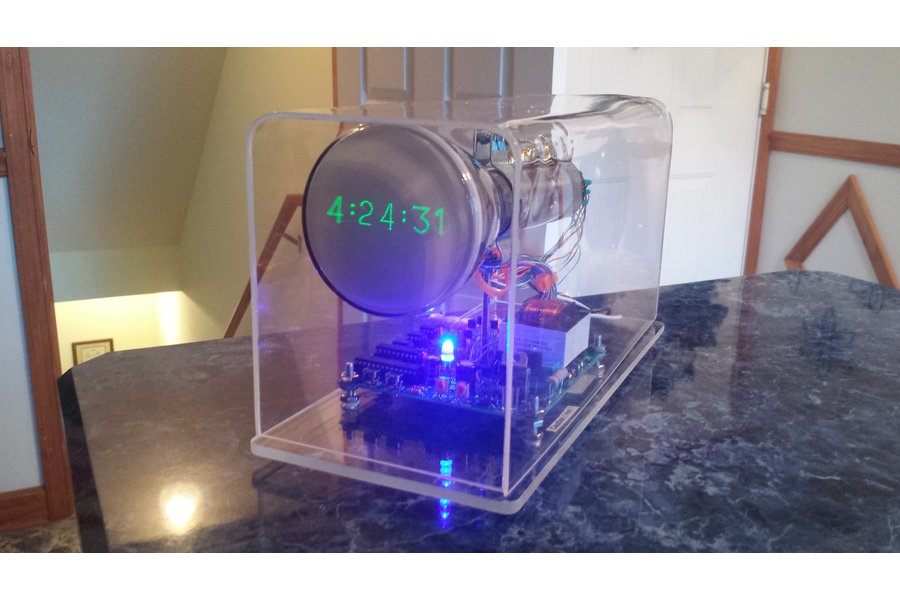 Oscilloscope Clock made with Cathode Ray Tube CRT from howchon on Tindie