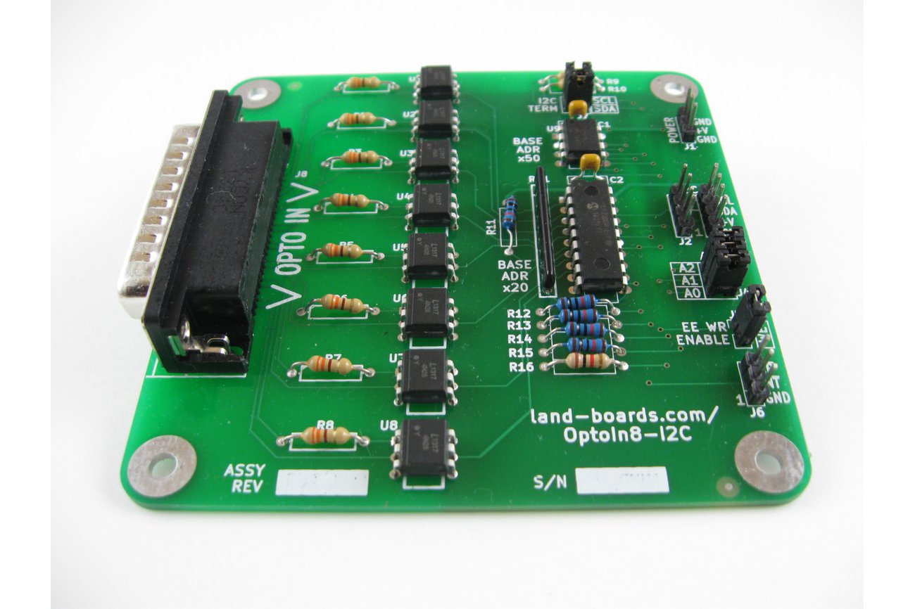 Eight Optically Isolated Inputs Card Optoin8 I2c From Land Boards On Tindie