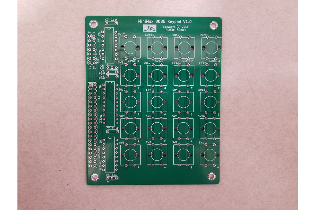 MiniMax8085 Keypad VFD, DIY Hardware Project, PCB 1