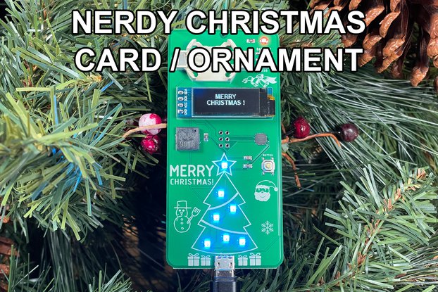 Nerdy Christmas Card-Ornament