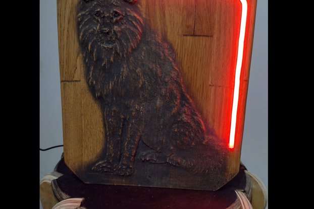 RGB Wolf Carving also Lamp