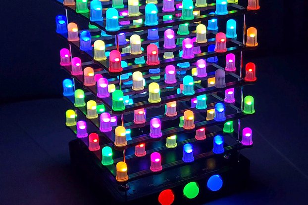 5x5x5 RGB LED cube Version 2.0