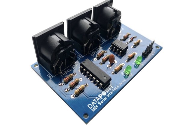 MIDI Serial Interface (with Thru & LED indicators)