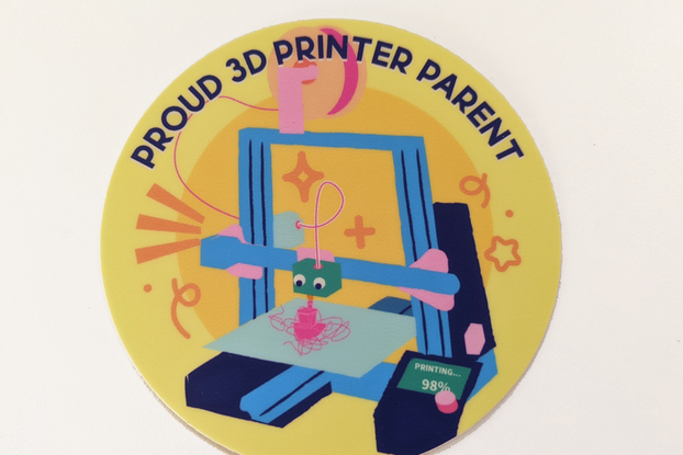 Proud 3D Printer Parent Vinyl Sticker