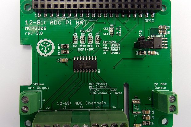 12-Bit/8-Channel ADC HAT for Raspberry Pi v3.0