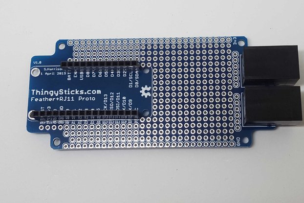 Prototype PCB for Feather boards (RJ11 Version)