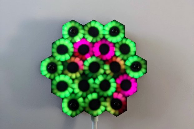 CycloHex - hexagonally-nested rings with 228 LEDs