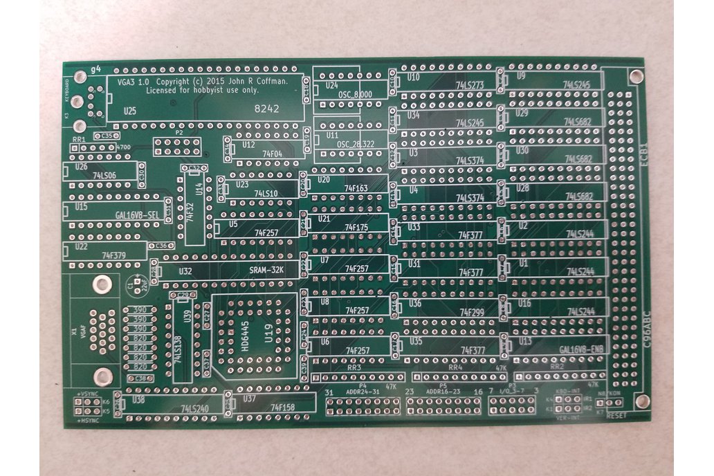 VGA3 Video Card, ECB Eurocard Bus Graphics, PCB 1
