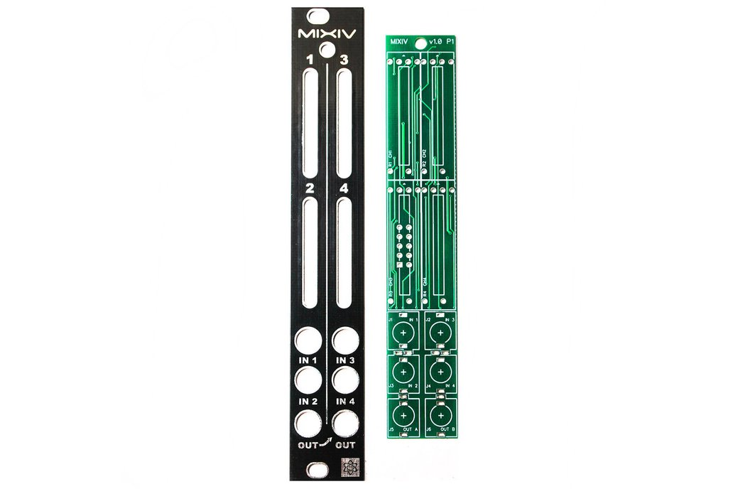 MIXIV 4 Channel Mixer Eurorack PCB and Panel 1