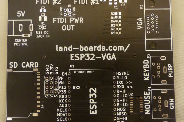 ESP32 VGA, Keyboard, Mouse Card V2 (PCB Only)