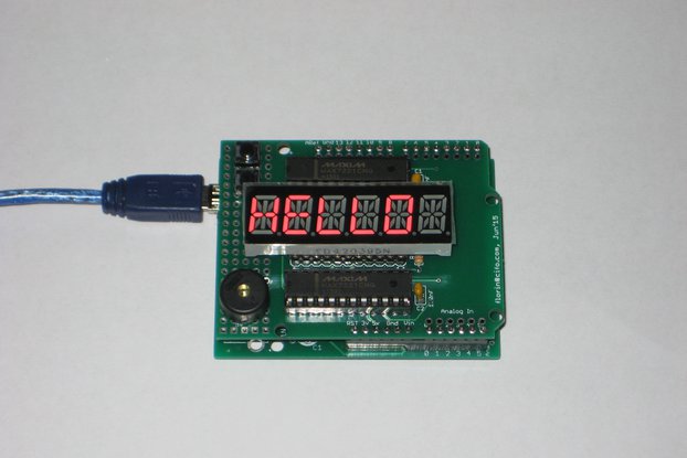 Arduino shield with alphanumeric LED display