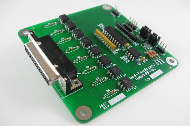 Eight opto-isolated output card (OptoOut8-I2C)