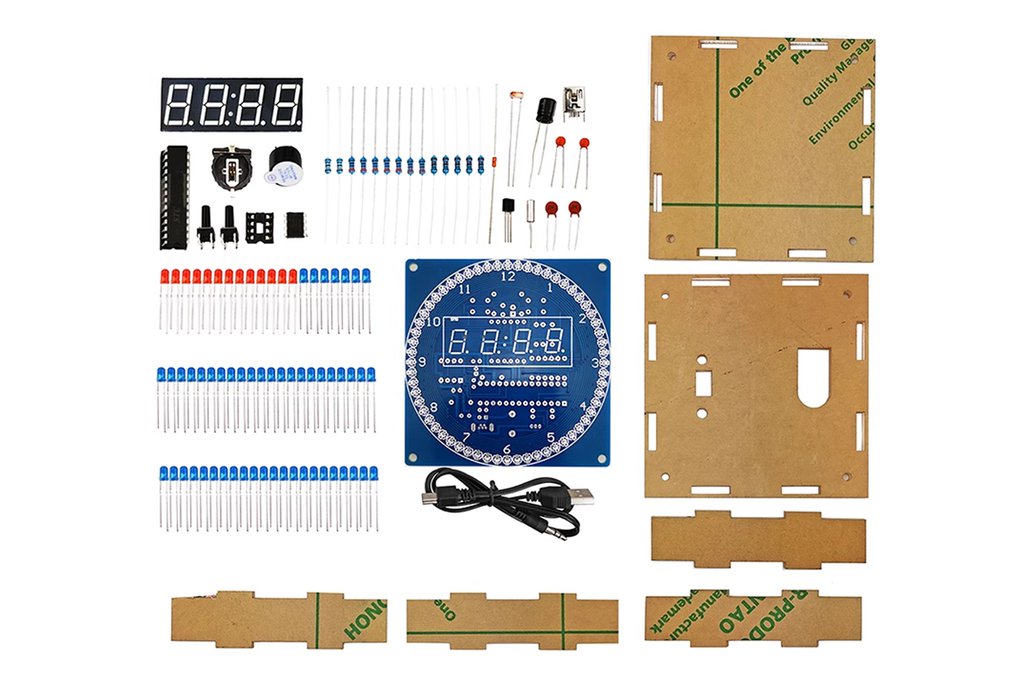 DS1302 DIY Rotating LED Clock Soldering Kit 1