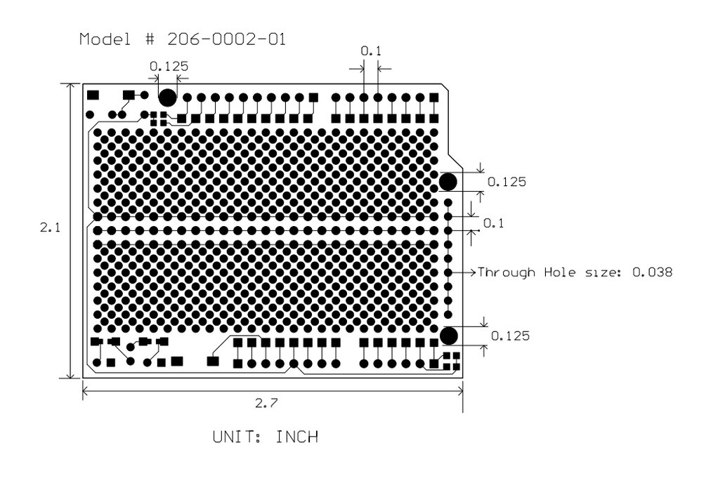 Through Hole Prototyping Shield for Arduino Uno from Schmartboard, Inc ...