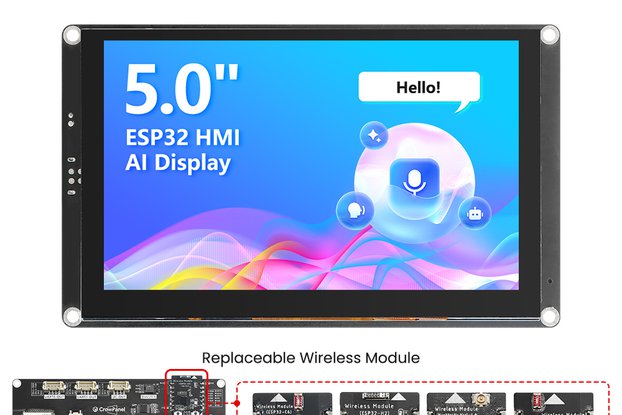 CrowPanel Advance 5.0-HMI ESP32 AI Display 800x480