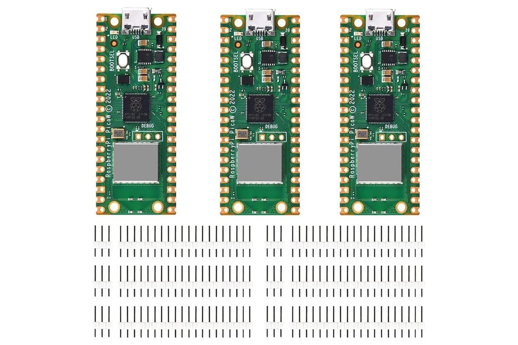 52Pi 3PCS Raspberry Pi Pico W with Pin-Headers 1